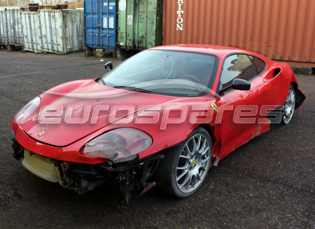 Ferrari 360 Challenge Stradale getting ready to be stripped for parts at Eurospares