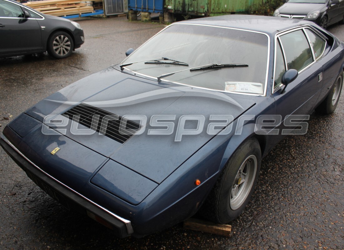 Ferrari 308 GT4 Dino (1979) getting ready to be stripped for parts at Eurospares
