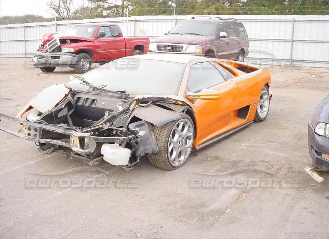 Lamborghini Diablo 6.0 (2001) getting ready to be stripped for parts at Eurospares