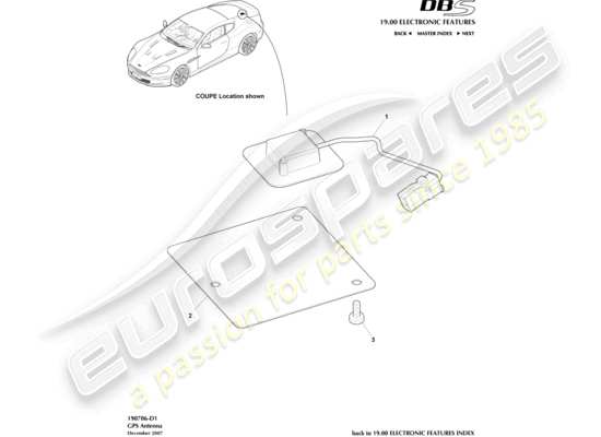 a part diagram from the Aston Martin DBS parts catalogue