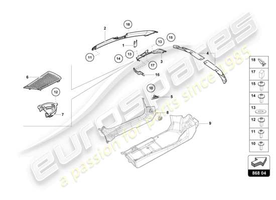 a part diagram from the Lamborghini Huracan Sterrato parts catalogue
