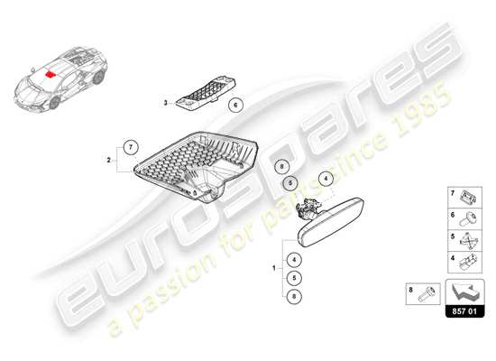 a part diagram from the Lamborghini Revuelto parts catalogue