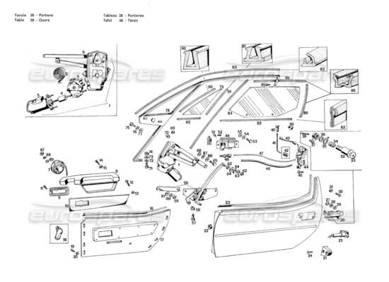 a part diagram from the Maserati Merak parts catalogue