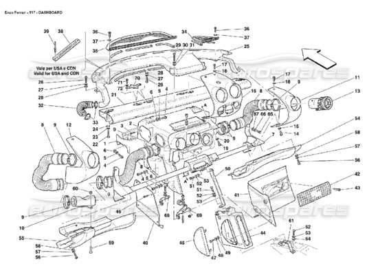 a part diagram from the Ferrari Enzo parts catalogue