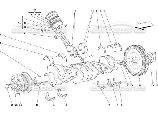 a part diagram from the ferrari 550 maranello parts catalogue