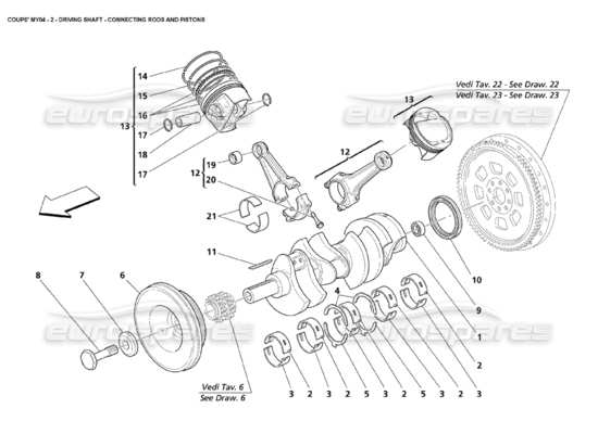 a part diagram from the maserati 4200 coupe (2004) parts catalogue