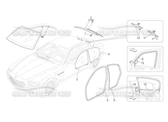 a part diagram from the maserati qtp. (2011) 4.2 auto parts catalogue