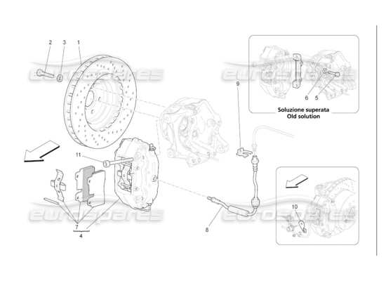 a part diagram from the maserati qtp. (2007) 4.2 auto parts catalogue