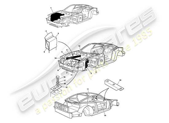 a part diagram from the aston martin v8 coupe (2000) parts catalogue