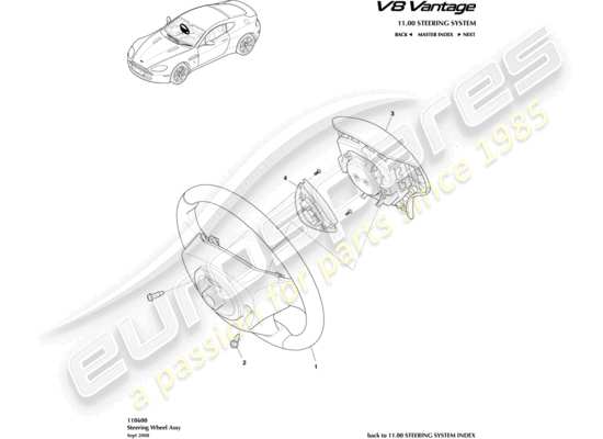 a part diagram from the aston martin vantage gt8 (2017) parts catalogue