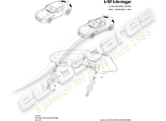 a part diagram from the aston martin v8 vantage (2017) parts catalogue