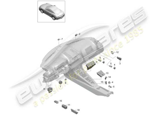 a part diagram from the porsche cayman 981 (2014) parts catalogue