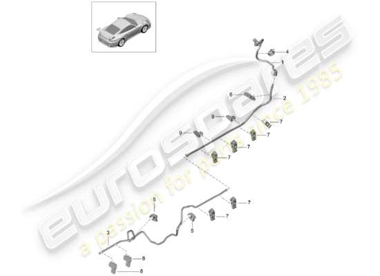 a part diagram from the porsche 991 turbo (2016) parts catalogue