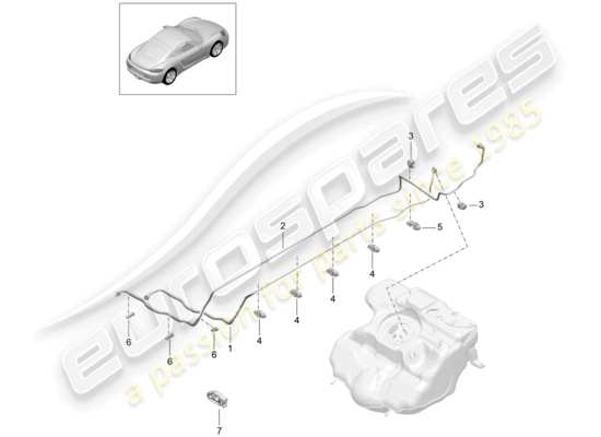 a part diagram from the porsche 718 cayman (2020) parts catalogue