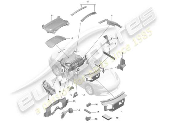 a part diagram from the porsche 718 boxster (2020) parts catalogue