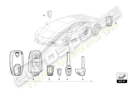 a part diagram from the lamborghini lp750-4 sv coupe (2015) parts catalogue