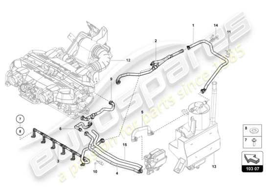 a part diagram from the lamborghini lp750-4 sv roadster (2016) parts catalogue