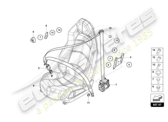 a part diagram from the lamborghini lp750-4 sv coupe (2017) parts catalogue