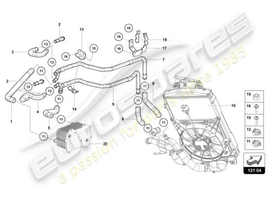 a part diagram from the lamborghini lp750-4 sv roadster (2017) parts catalogue