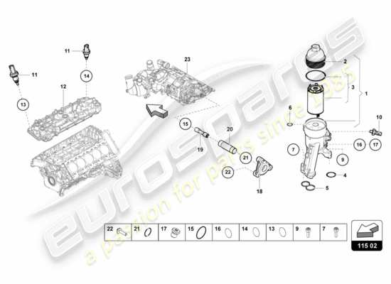a part diagram from the lamborghini lp600-4 zhong coupe (2016) parts catalogue