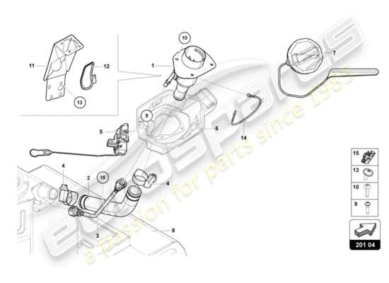 a part diagram from the lamborghini lp740-4 s roadster (2018) parts catalogue