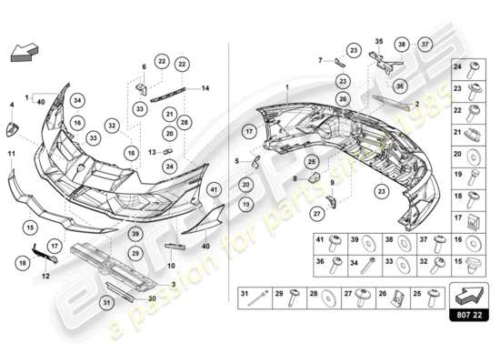 a part diagram from the lamborghini lp770-4 svj roadster (2019) parts catalogue