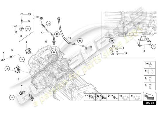 a part diagram from the lamborghini lp720-4 coupe 50 (2014) parts catalogue