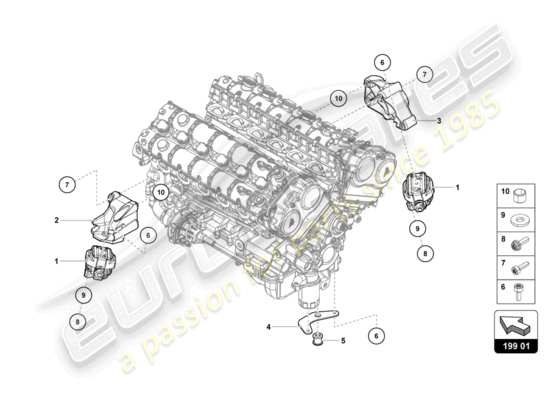 a part diagram from the lamborghini lp770-4 svj coupe (2020) parts catalogue