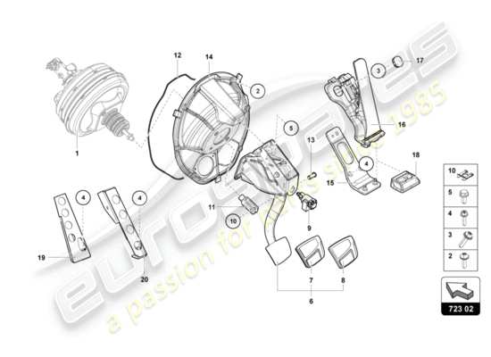 a part diagram from the lamborghini lp770-4 svj roadster (2020) parts catalogue