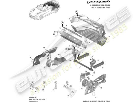 a part diagram from the aston martin vanquish (2015) parts catalogue