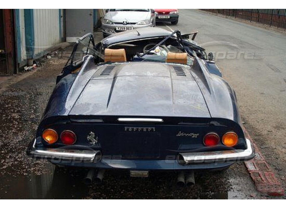 ferrari 246 dino (1975) with unknown, being prepared for dismantling #3