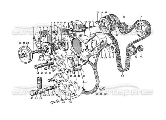a part diagram from the ferrari 275 gtb4 parts catalogue