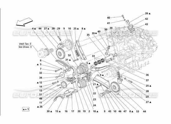 a part diagram from the maserati 4200 spyder (2005) parts catalogue