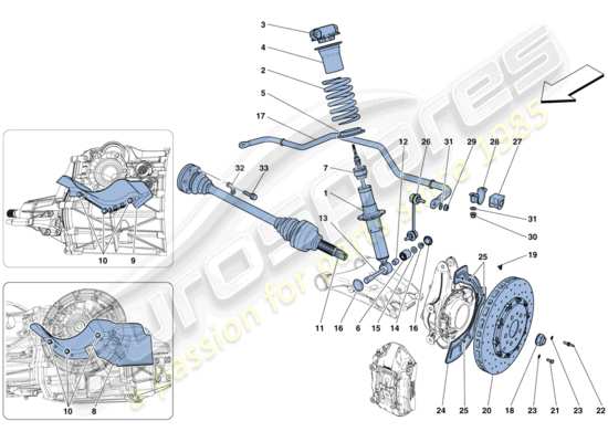 a part diagram from the ferrari f12 tdf (rhd) parts catalogue