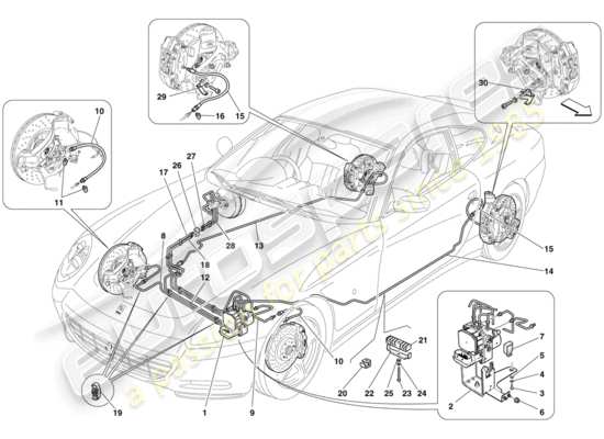 a part diagram from the ferrari 612 sessanta (usa) parts catalogue