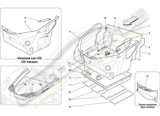a part diagram from the ferrari f430 coupe (europe) parts catalogue