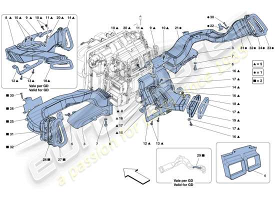 a part diagram from the ferrari 458 spider (europe) parts catalogue