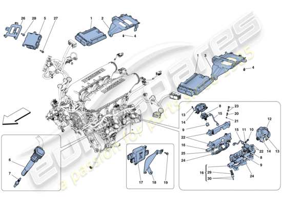 a part diagram from the ferrari 458 speciale (usa) parts catalogue