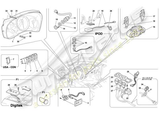 a part diagram from the ferrari f430 scuderia spider 16m (usa) parts catalogue