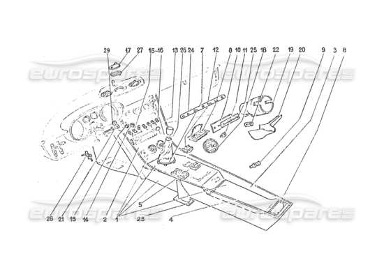 a part diagram from the ferrari 365 gt 2+2 (coachwork) parts catalogue