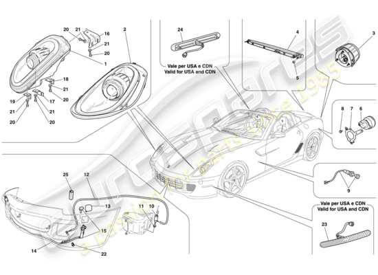 a part diagram from the ferrari 599 sa aperta (europe) parts catalogue