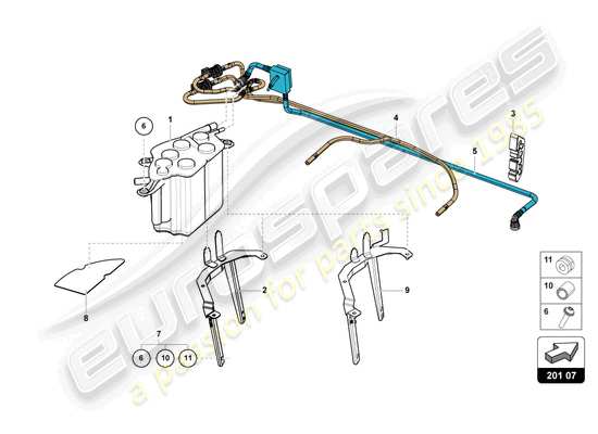 a part diagram from the lamborghini sian roadster (2021) parts catalogue