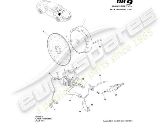 a part diagram from the aston martin db9 (2008) parts catalogue