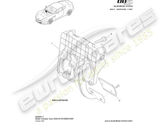 a part diagram from the aston martin dbs (2008) parts catalogue
