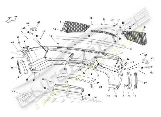 a part diagram from the lamborghini lp560-4 spider (2014) parts catalogue