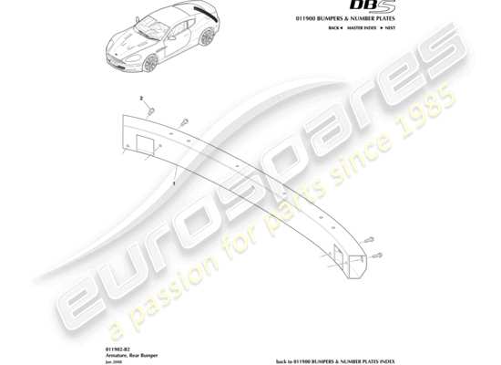 a part diagram from the aston martin dbs (2012) parts catalogue